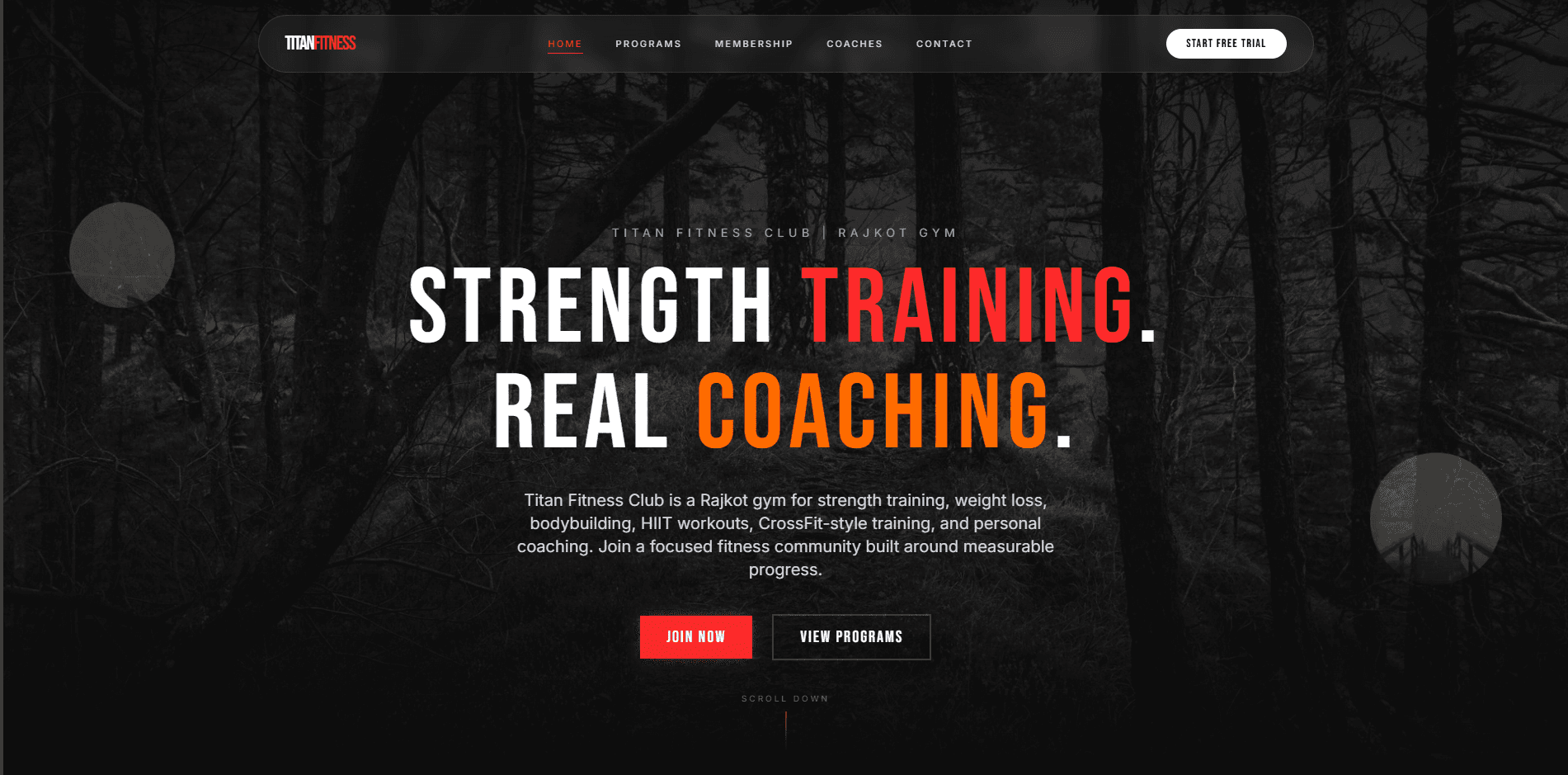 Titan Fitness gym website designed and developed by 2PixelCraft