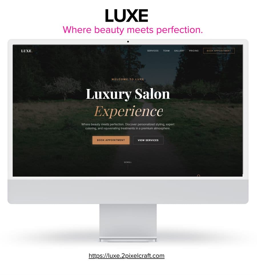 Lux luxury brand website designed and developed by 2PixelCraft