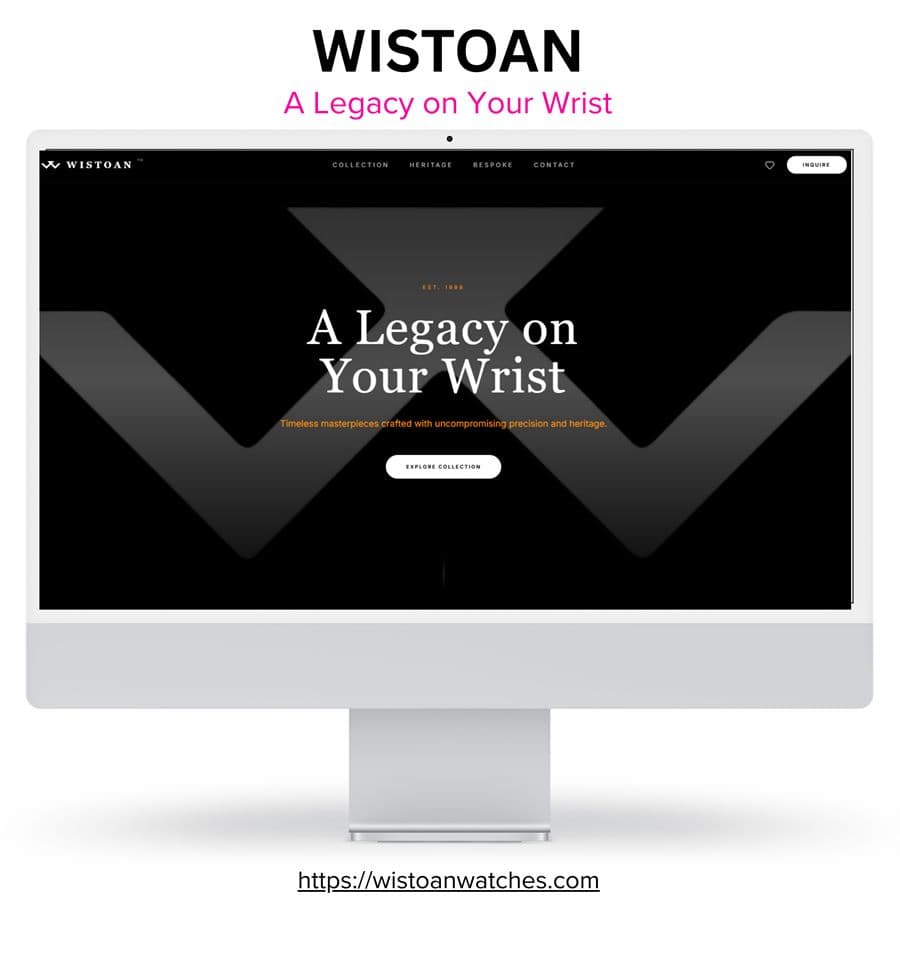 Wistoan luxury watches website designed and developed by 2PixelCraft